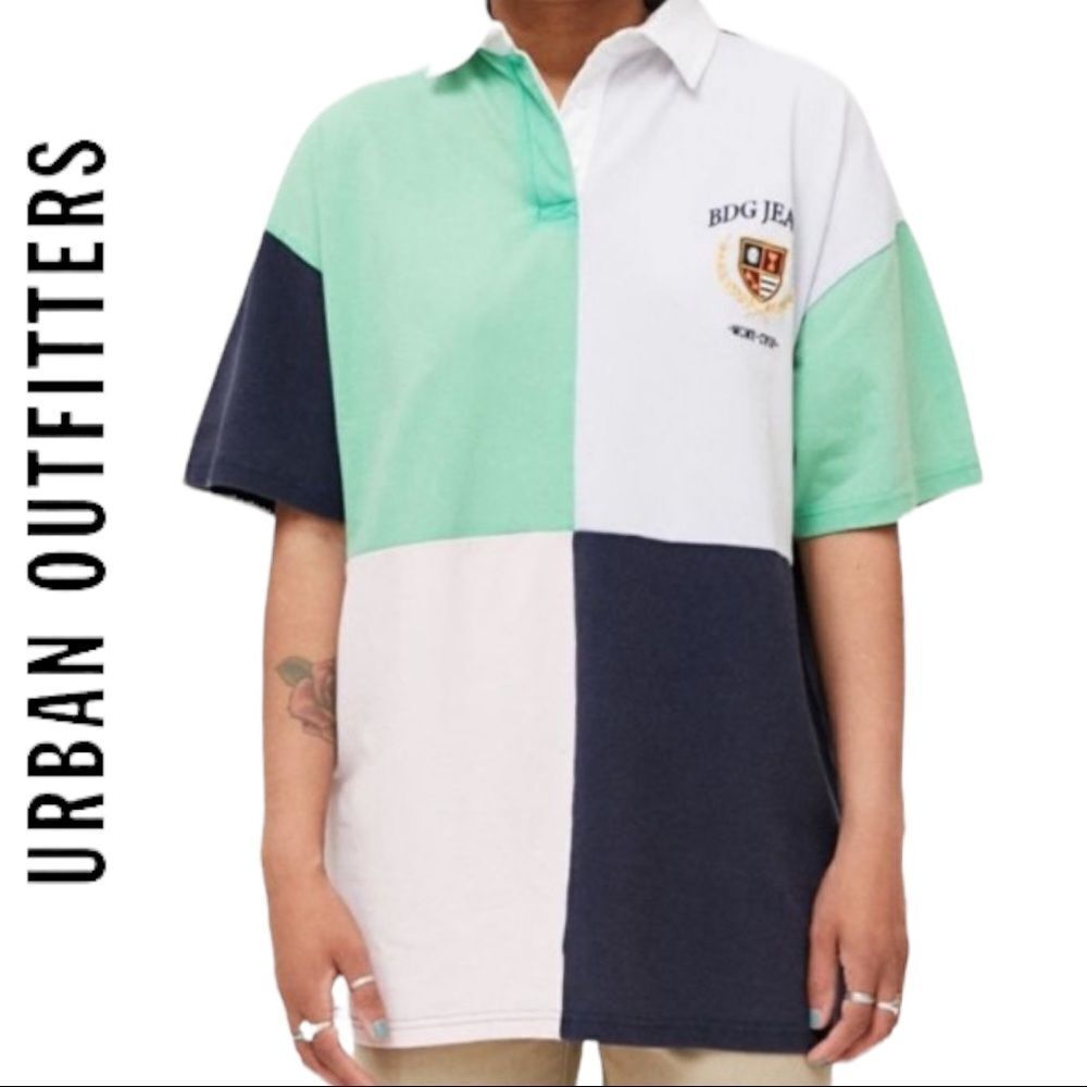 NEW BDG Urban Outfitters UO Crest Embroidered Polo Top Shirt S M L